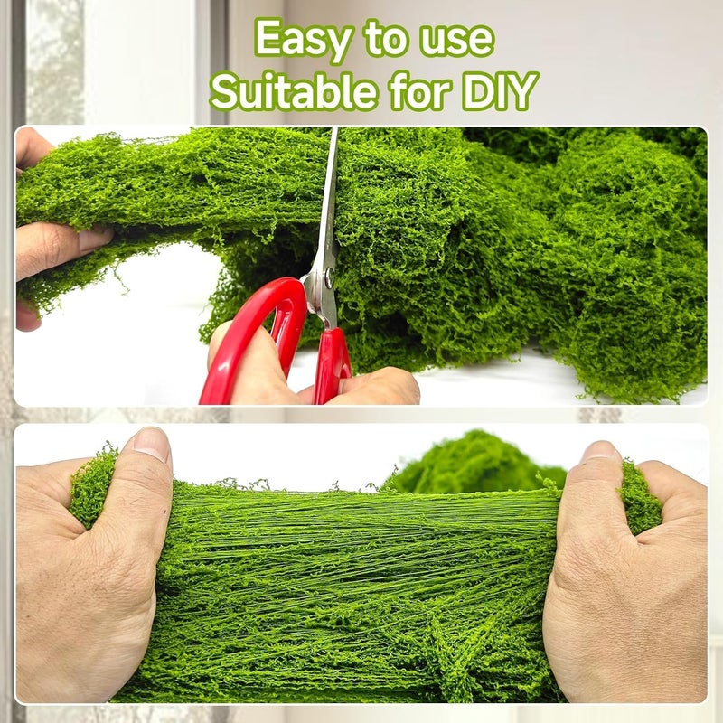 Aspamms Store Fake Green Moss for Potted Plants Indoor, 7oz Artificial Moss for Crafts, Faux Moss Decor for Fairy Garden, DIY Decorative, Model Making, Walls, Glass Containers, Home - Image 2